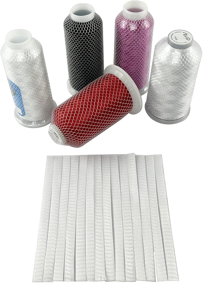 100pcs Thread Net Spool Saver for Different Sizes of Embroidery Sewing Quilting and Serger Thread Spools/Cones (15x1CM)