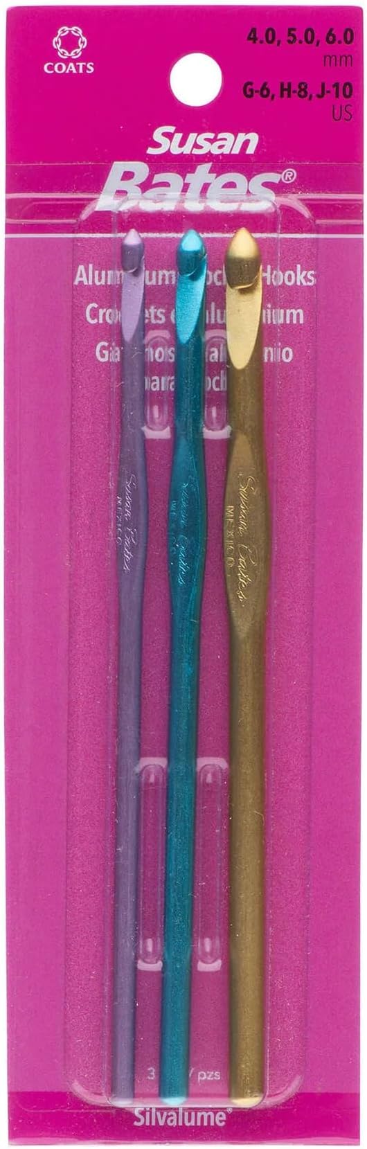 Susan Bates Silvalume Crochet Hook Set G,H,J
