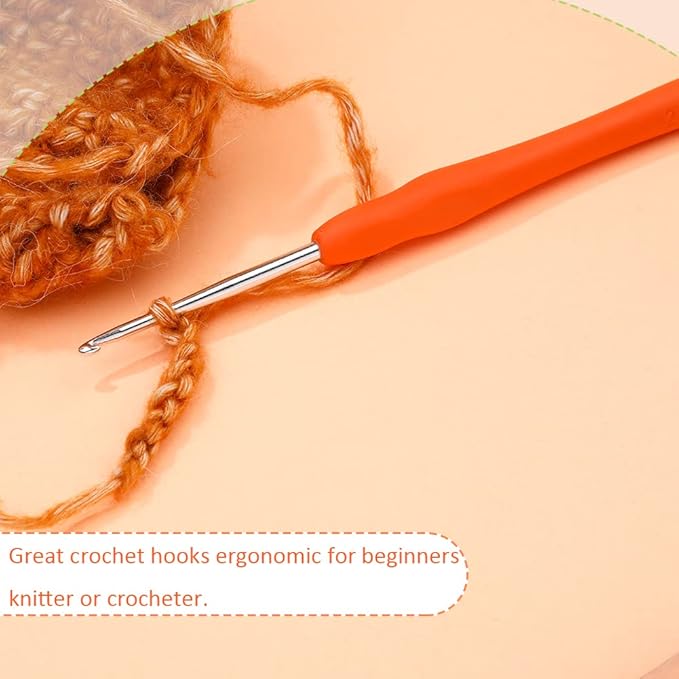 Crochet Hook, 2.5 mm Ergonomic Crochet Hook, Crochet Needles for Arthritic Hands, Knitting Needles with Soft Handle Beginners and Experienced Hobbyists (2.5 mm)