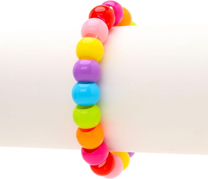 300 acrylic large hole beads for crafts and for hair 10mm x 12mm acrylic barrel beads with 5.7mm large hole, bright assortment