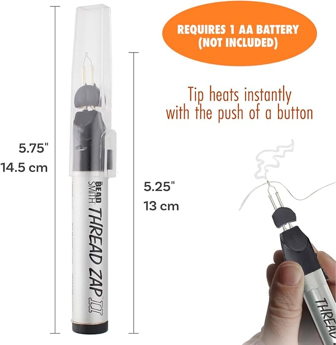 The Beadsmith ThreadZap Craft Burner – Thread Zapper for Burning and Trimming Thread, 5.25 Inches, Finish Bead Weaving & Stringing Projects