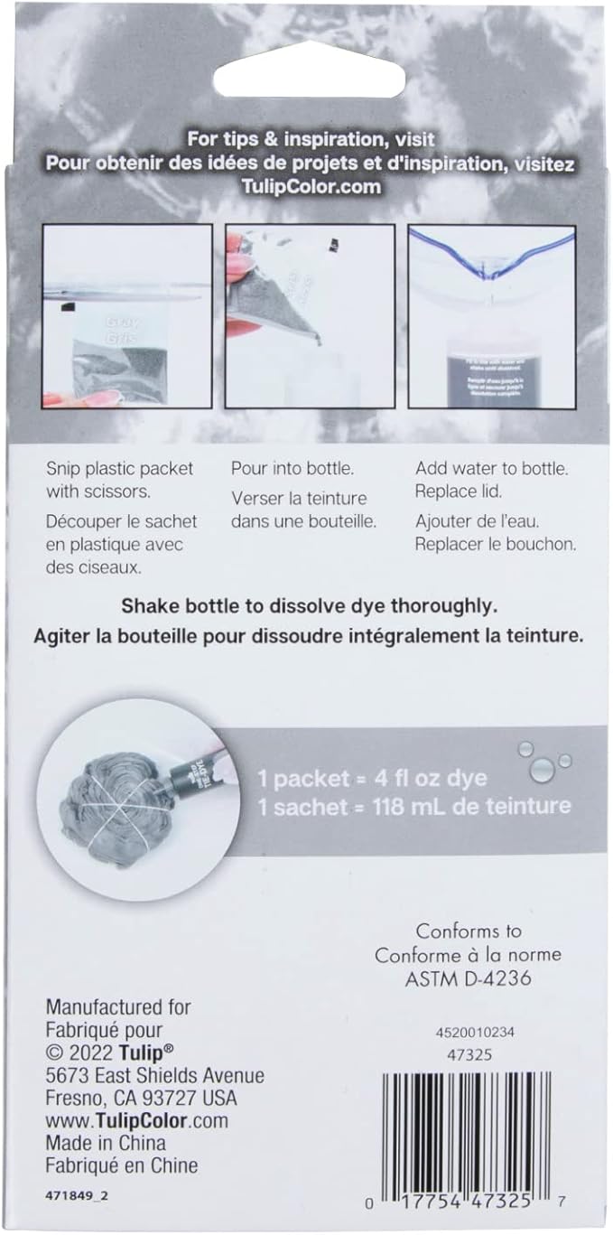 Tulip One-Step Tie-Dye Kit , 3 Fabric Dye Refill Packs, Packs, Gray