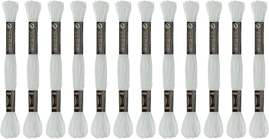 HARFINGTON 12 Skeins Embroidery Floss 8.75yds(8m) Egyptian Long-Staple Cotton Cross Stitch Thread for Sewing DIY Bracelet Yarn String and Crafts, Mint Cream(6001)