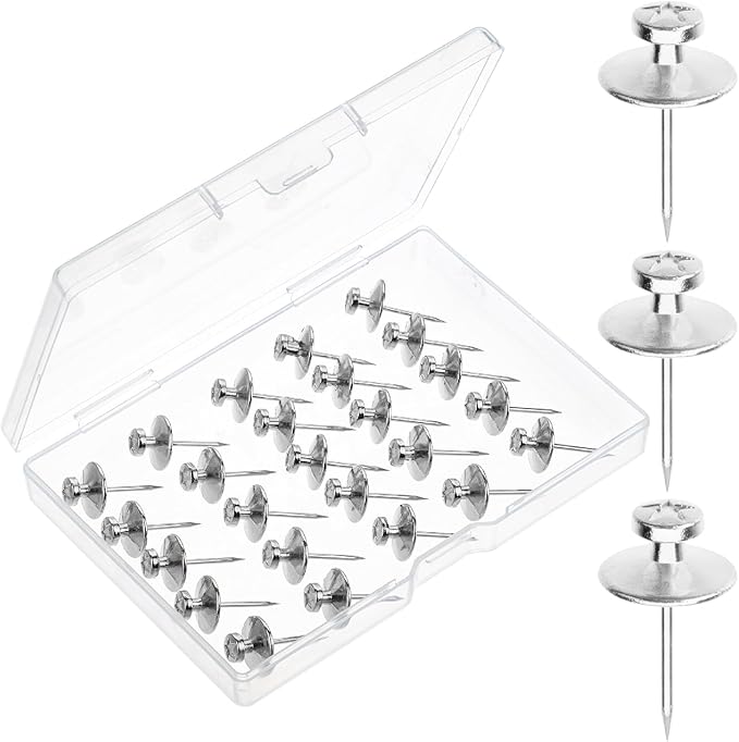Mr. Pen- Double Headed Picture Hanging Nails, 25 Pack, Silver, Picture Nails, Tacks for Wall, Pins for Hanging, Thumb Tacks, Picture Hangers