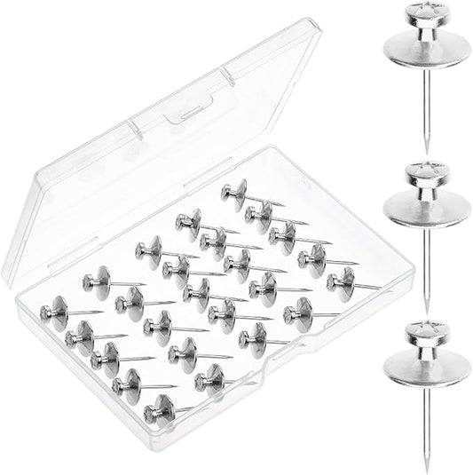 Mr. Pen- Double Headed Picture Hanging Nails, 25 Pack, Silver, Picture Nails, Tacks for Wall, Pins for Hanging, Thumb Tacks, Picture Hangers