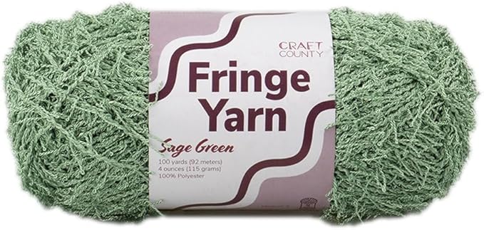 Craft County Fringe Yarn – Medium 4 Polyester Yarn for Scrubby Cloths, Personalized Gifts, and More!