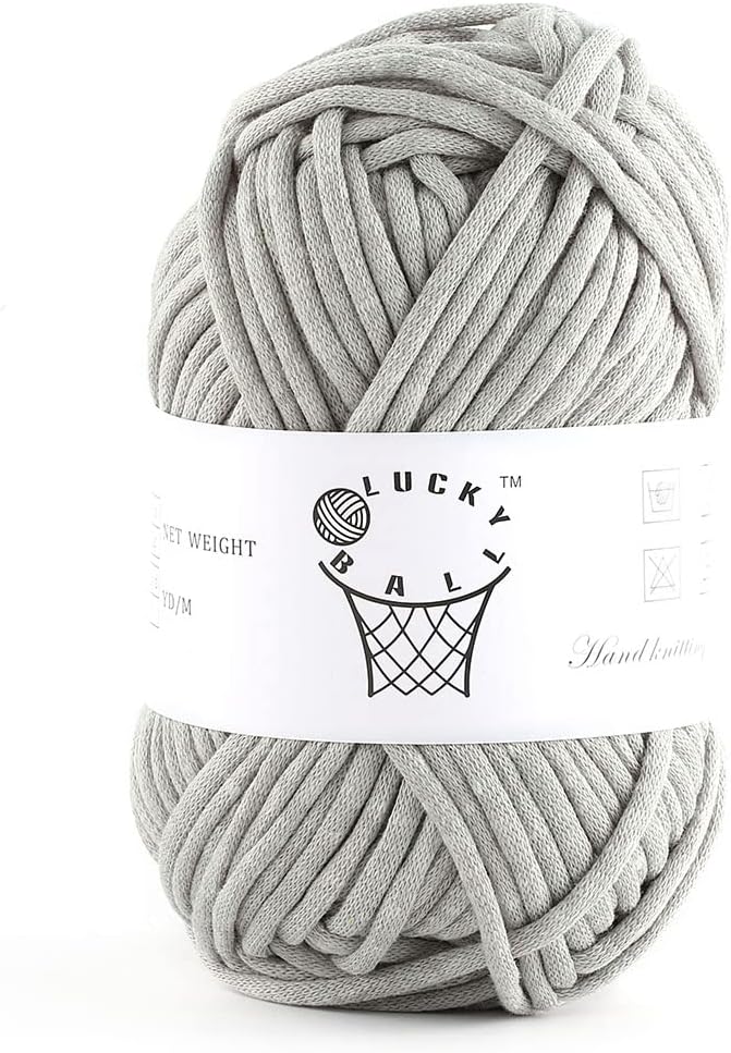100g Yarn for Crocheting and Knitting,66yds/60m Cotton Yarn for Beginners,Cotton-Nylon Acrylic Blend Yarn for Beginners Crochet Kit Making(Silver)
