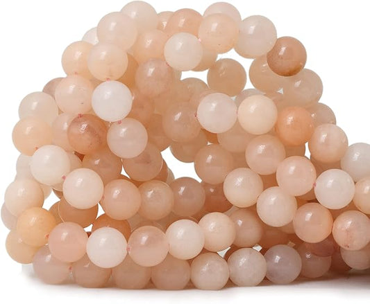 cheavian 35pcs 10mm natural pink aventurine gemstone round loose beads stone beads for jewelry making diy findings 1 strand 15"
