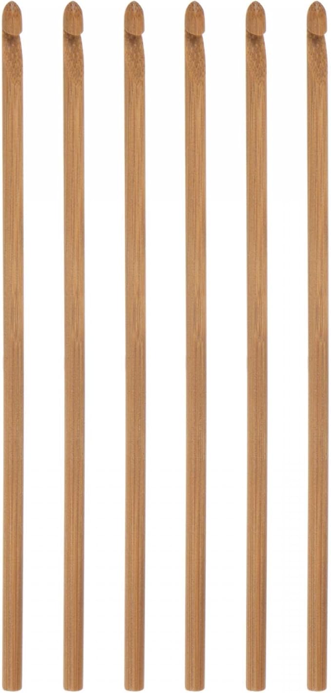 uxcell Wooden Bamboo Crochet Hook 4.5mm US Size G (Size 7) Fine Knitting Needles for DIY Craft Yarn 6Pcs