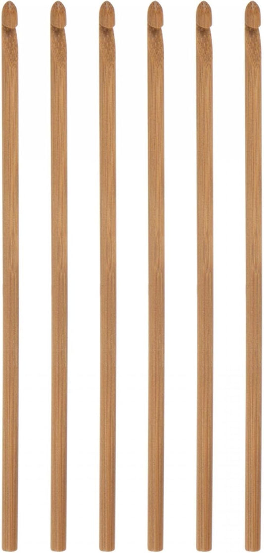 uxcell Wooden Bamboo Crochet Hook 4.5mm US Size G (Size 7) Fine Knitting Needles for DIY Craft Yarn 6Pcs