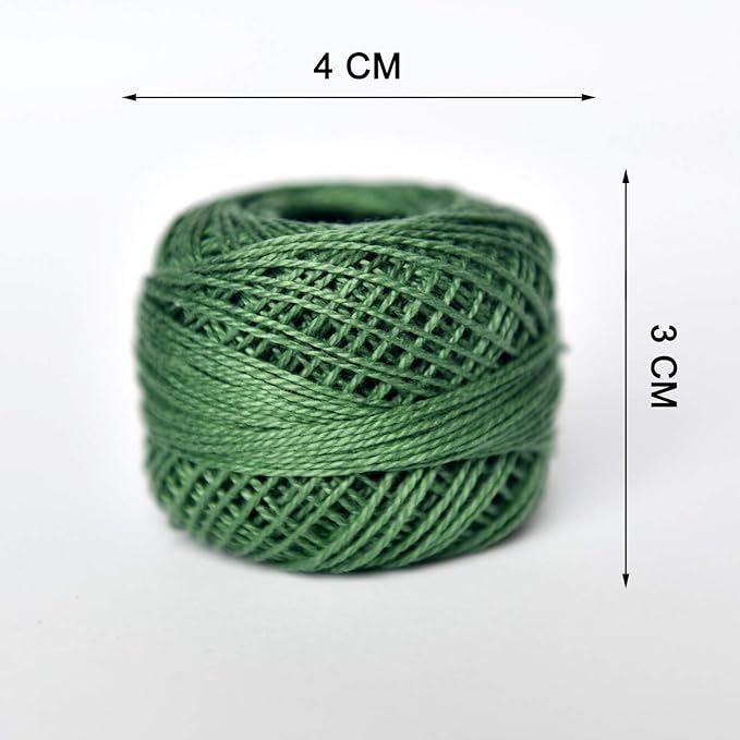 colored bird Crochet Thread 10 Balls Cardinal Size 8 for Crochet Hardanger Cross Stitch Needlepoint Hand Embroidery (Dark Green Series)
