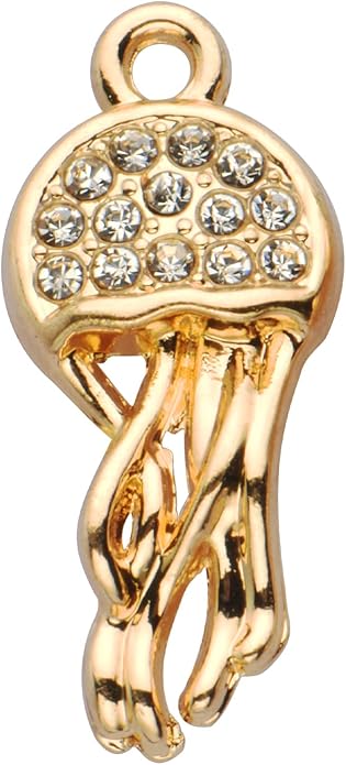 Pack of 20 Rhinestone Charms Gold Plated Pendants Pave Crystal Accessories for Necklace Bracelet Jewelry Making DIY Crafting