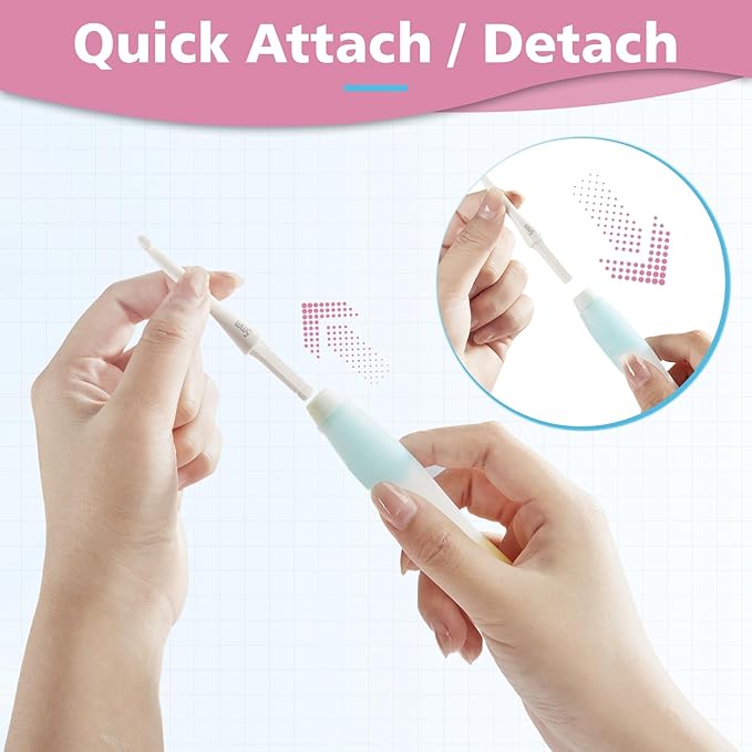 Crochet Hooks Set - Gel-Infused Jelly Touch Ergonomic Handle, 10 Sizes Interchangeable, All-in-One Kit with Organized Case for Beginners & Crafters