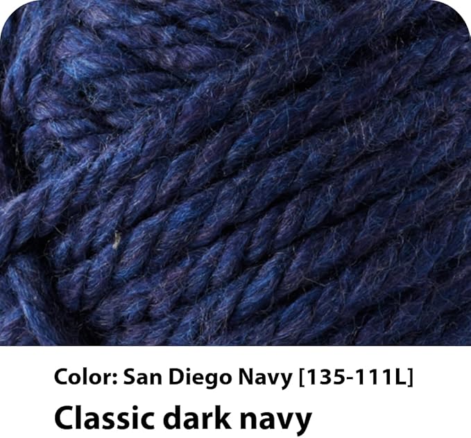 Lion Brand Yarn Hometown Yarn, Super-Bulky Yarn for Knitting, Crocheting, and Crafting, 3 Pack, San Diego Navy