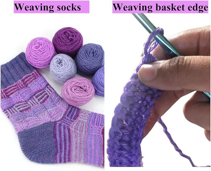 Acrylic Purple Yarn for Crocheted Knitted DIY Crochet Weaving Crafts Thread for Crocheting Bulk - 10Balls 17.6Ounces (Purple)