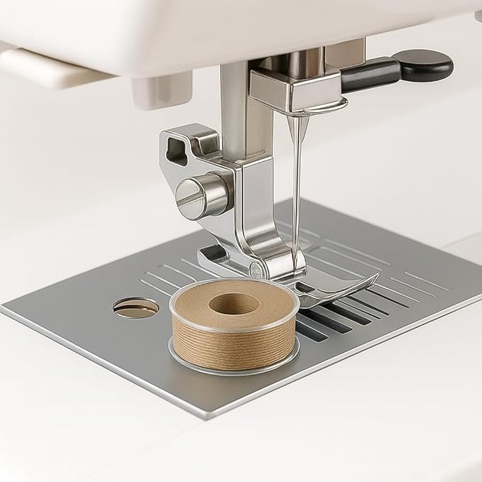 Mandala Crafts 144 Khaki SA156 Prewound Bobbins for Singer Sewing Machine -15J SA156 Prefilled Bobbin Thread for Brother Sewing Machine and Embroidery