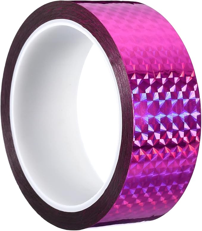 PATIKIL Prism Tape 1.4 Inch x 55 Yards, Holographic Metalized Reflective Adhesive for Detailing Accent Wall Decor Art, Rose