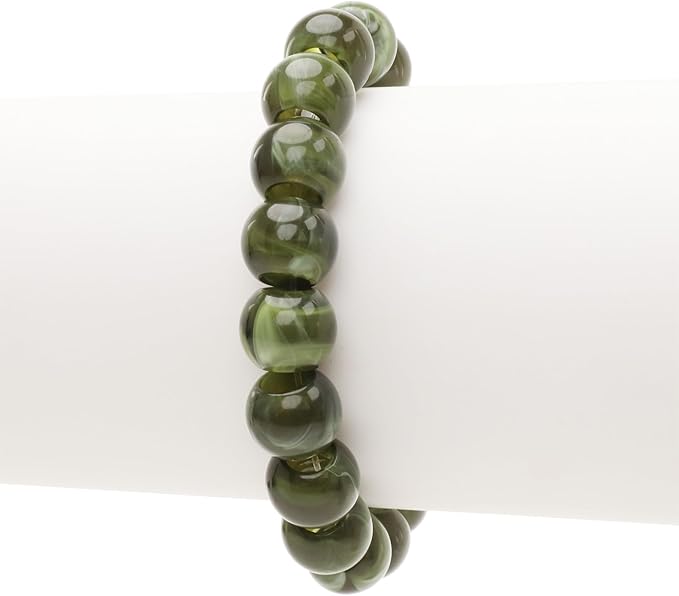 300 acrylic large hole beads for crafts and for hair 10mm x 12mm acrylic barrel beads with 5.7mm large hole in camo, olive green and white marble swirl for men and women