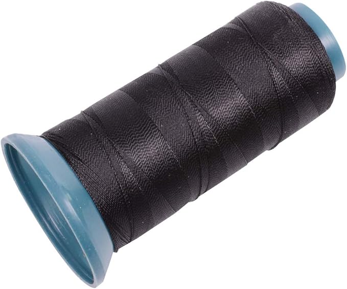 Hair Weaving Thread with C/J/I/T Needles 1500 Yards 210 D Strength Polyester Thread Sewing Thread for Making Wigs Hair Extension Kit (Black,White)