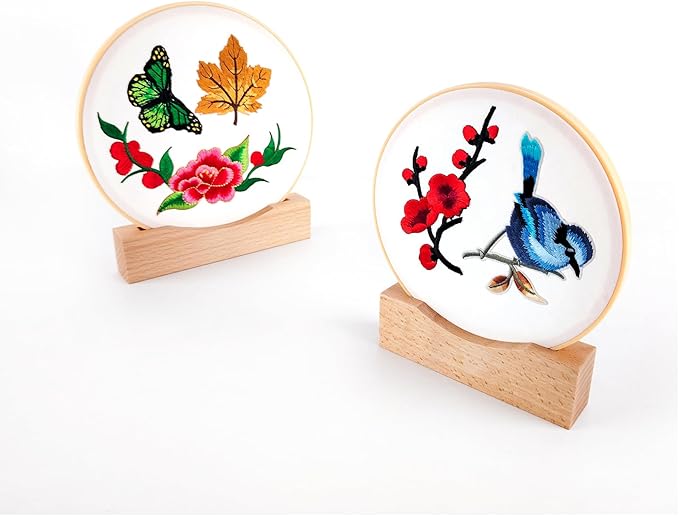 embroidery frames for display 3pack embroidery hoop display stand 2 tier groove design cross stitch hoop frame stand，embroidery stand embroidery kit (suitable 7-10in frame)