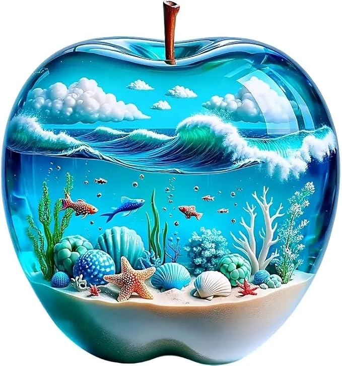 CZYWJMEI 5D Ocean Scenery Diamond Painting Kits for Adults Beginners,DIY Beach Shell Diamond Art,Full Round Drill Diamond Dot Gem Art Kits,Home Wall Decor 12x12 Inch