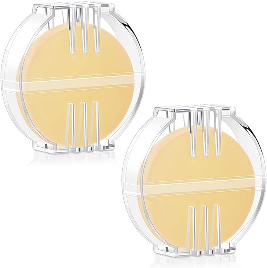 Maitys 2 Pcs Thread Wax Thread Conditioner Beeswax for Hand Sewing Embroidery Beeswax Floss Conditioner for Quilting Sewing Strengthening Line Embroidery Wax (Yellow,Clear Case)