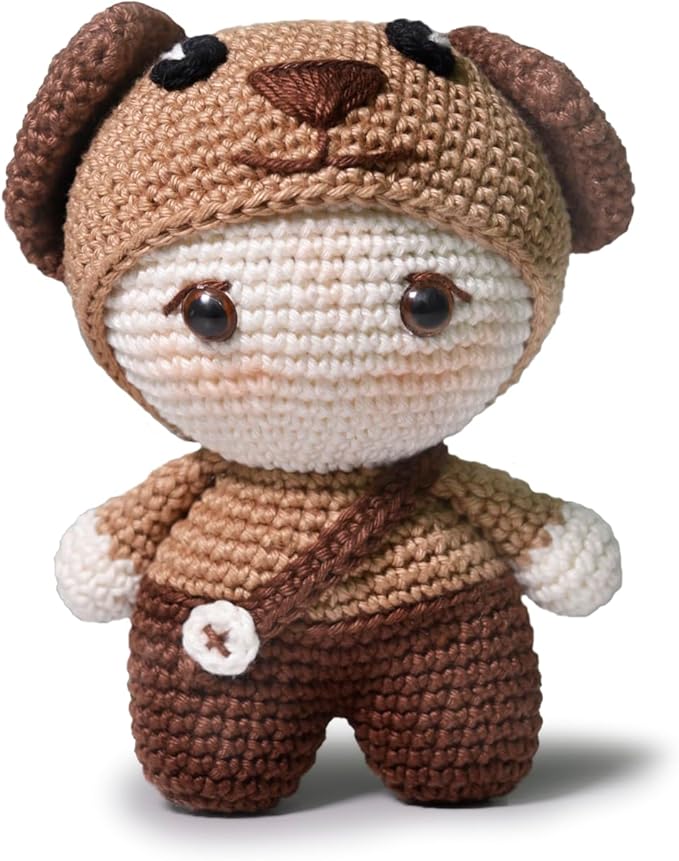 Circulo Amigurumi Crochet Kit - Too Cute - All Included, Easy Instructions - Crochet Kit for Intermediate - Crochet Set - Character Crochet Kit, Premium Amigurumi Yarn for Crocheting - Dog