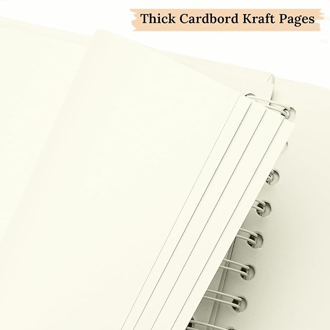 Scrapbook 10x10 Inch DIY Scrapbook Album Hardcover Kraft Paper Scrap Book Photo Albums 100 Pages Perfect for 4x6 / 5x7 Photos Memory Book for Family, Wedding