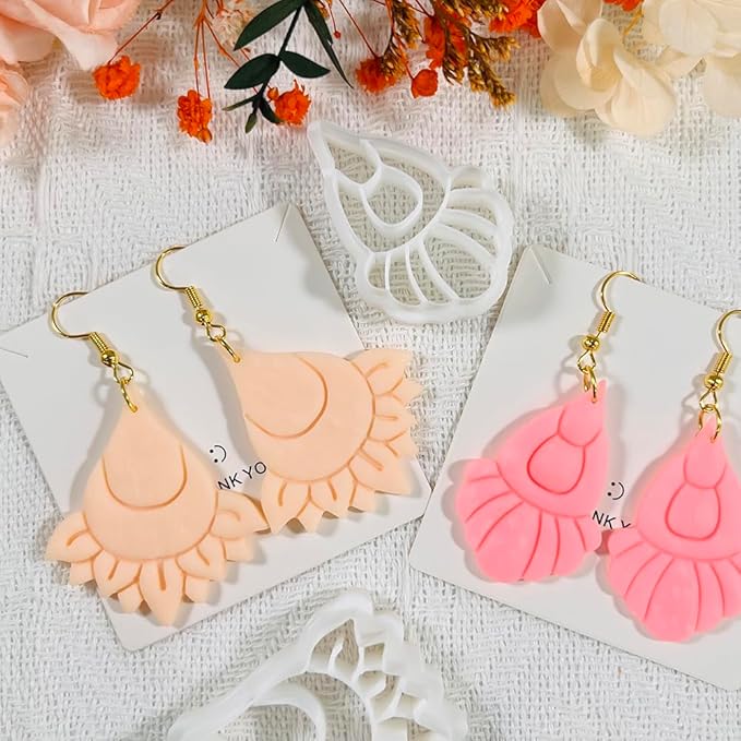 Xaekicr Polymer Clay Cutters Boho Earring Set – 4PCS Clay Cutters for Polymer Clay Jewelry, Mandala Flower and Tribal Shapes, Clay Earring Cutters and Polymer Clay Tools for DIY Craft Making