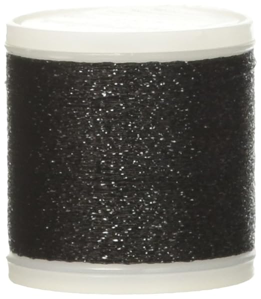 Madeira 9842-70 Metallic Nylon/Polyester Embroidery Thread, 40wt/220 yd, Textured Black