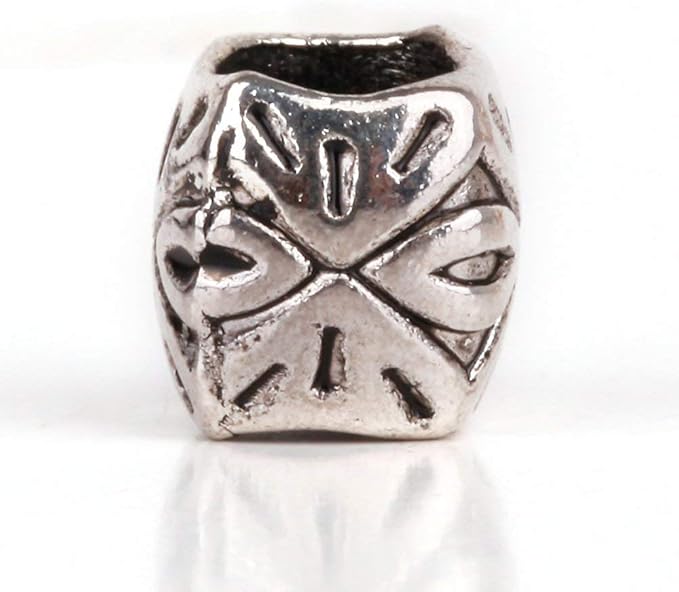 RUBYCA 50pcs Tibetan Silver Tone Spacer Beads Fit European Charms Bracelet Indian Ornament