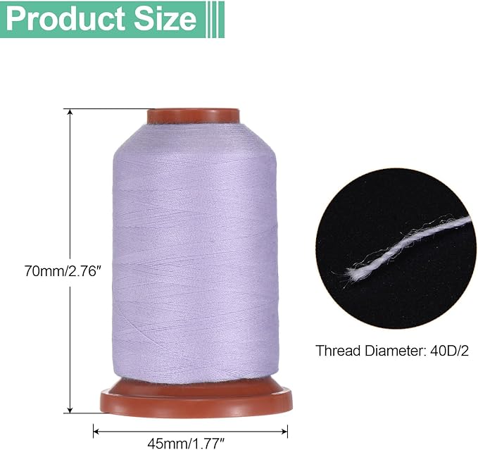 uxcell 40D/2 Sewing Thread 1100 Yards Polyester Household Sewing String Hand Stitching Polyester Cord for Clothing Stitching Shoe Bag Repairing DIY Craft Pink Purple