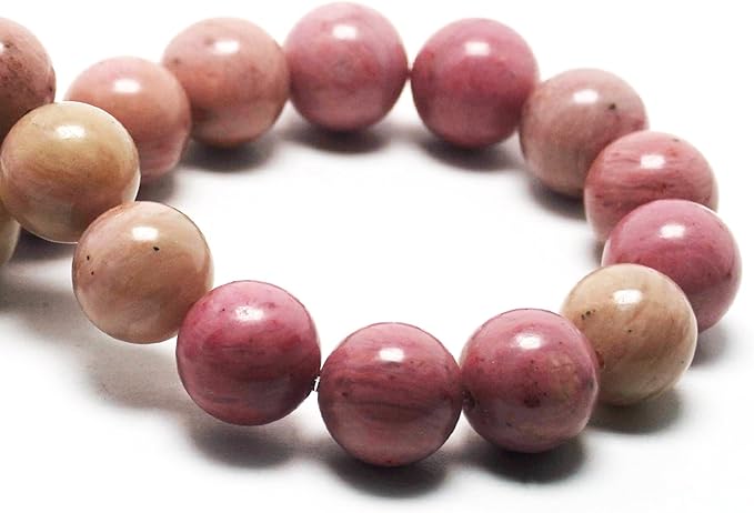 Natural Stone Beads for Jewelry Making - 10mm Gemstone Round Beads for Bracelets(35-38pcs, Rhodonite)
