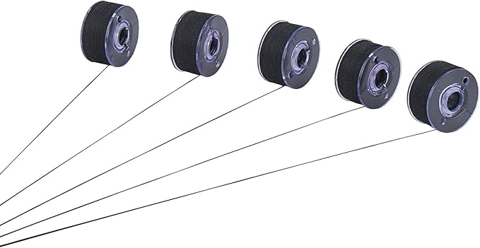 Simthread 144pcs Black 90 Weight WT(60S/2) Prewound Bobbins Thread Size A Class 15 Plastic Sided for Brother Babylock Embroidery Thread Sewing Thread Machine DIY (Black)