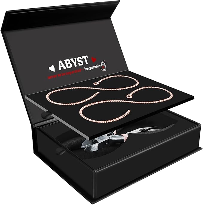 ABYST Permanent Bracelet Kit for Couples - DIY Forever Bracelets Making Set with Rose Gold Plated Chains - Romantic Infinity Jewelry for Anniversary (Rose Gold)
