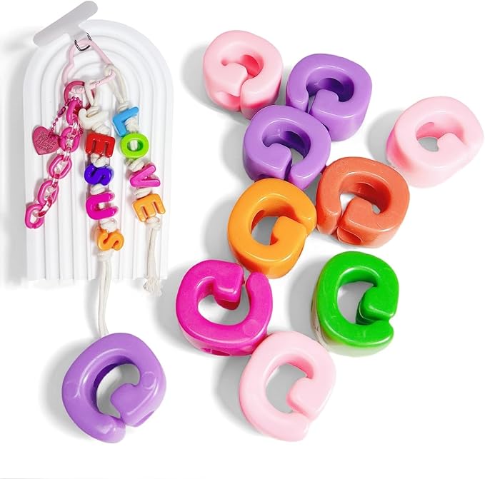 Maerolre 20Pcs Large Letter Beads, 20mm Big Acrylic Bubble Alphabet Beads, Colorful Plastic Beads for DIY Keychains, Jewelry Making, Phone Crafts Projects - G