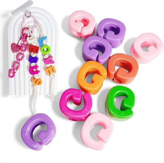 Maerolre 20Pcs Large Letter Beads, 20mm Big Acrylic Bubble Alphabet Beads, Colorful Plastic Beads for DIY Keychains, Jewelry Making, Phone Crafts Projects - G