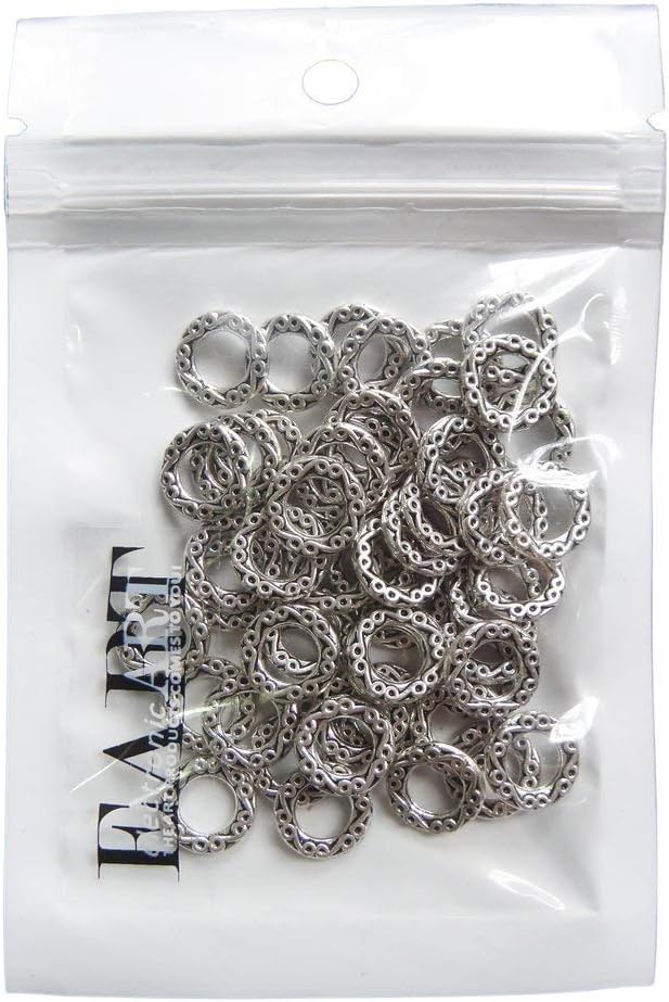 RUBYCA 50pcs Tibetan Silver Tone Spacer Beads Fit European Charms Bracelet Ring Infinity Ornament
