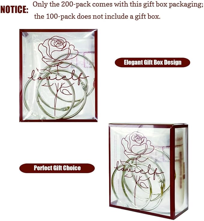 Embroidery Threads Cross Stitch Floss Bag Organizer 5.12 x 3.6 inch - 200 Pack with 4 Rings