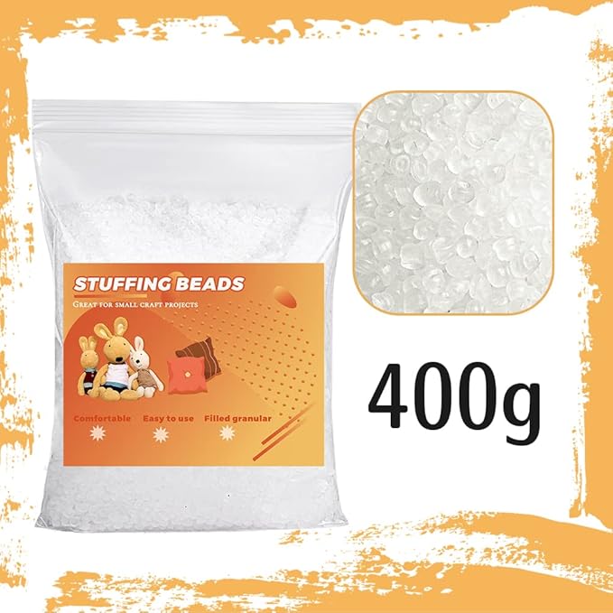 14oz Stuffing Beads, 8.8oz Weighted Beads for Stuffed Animals, Craft Poly Pellets Weighted for Stuffed Animals - 400g