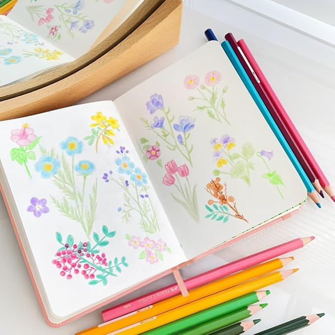 Hardcover 96Pages Blank Sketch Book for Drawing, Small 5.7x4.1 Pocket Journal Notebook for Travel, 180gsm Thick Paper Diary Notebooks for Work, PU Cover Memo for Writing. Pink