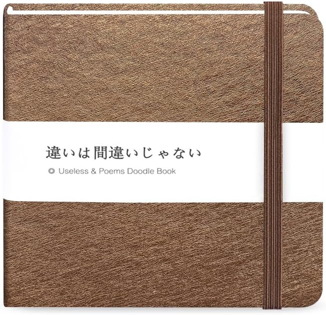 Mifuner Small Square 5x5 80gsm Mini Notebooks Blank Pages Sketchbooks Travel Journal Pocket Hardcover Paint Writing Notebook Blank Diary Memo Planner Sketchbook PU Leather Cover. Brown