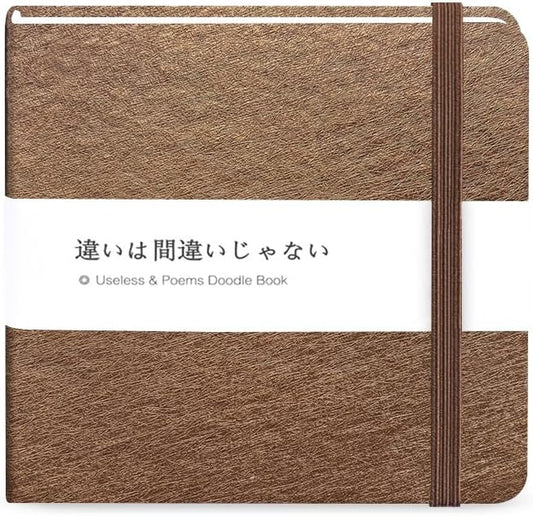 Mifuner Small Square 5x5 80gsm Mini Notebooks Blank Pages Sketchbooks Travel Journal Pocket Hardcover Paint Writing Notebook Blank Diary Memo Planner Sketchbook PU Leather Cover. Brown
