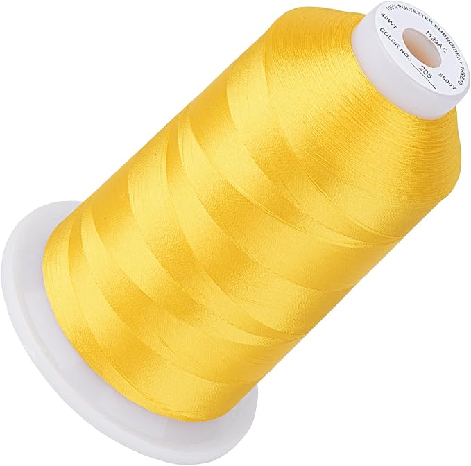 Simthread Embroidery Thread 5500 Yards Harvest Gold 206, 40wt Polyester for Brother, Babylock, Janome, Singer, Pfaff, Husqvarna, Bernina Machine