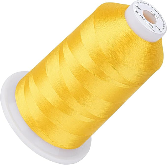 Simthread Embroidery Thread 5500 Yards Harvest Gold 206, 40wt Polyester for Brother, Babylock, Janome, Singer, Pfaff, Husqvarna, Bernina Machine