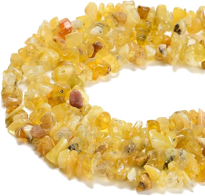 5-8mm Natural Yellow Opal Gemstone Chips Beads Healing Crystals Waist Bracelets Necklace Kit Irregular Stone DIY Crafts Design Jewelry Making