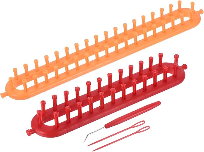 PATIKIL Rectangle Knitting Loom Machines Kit, Darning Weave Tool with Accessories for Scarf Sweater Shawl Blankets Mending Weaving Stitching, 2 Sizes