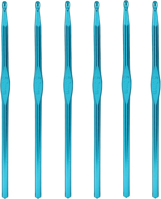 Cionyce 6 Pack h/8 5mm Aluminum Crochet Hook, US Size H (Size 8) Crochet Needle for DIY Craft Yarn Knitting Needles