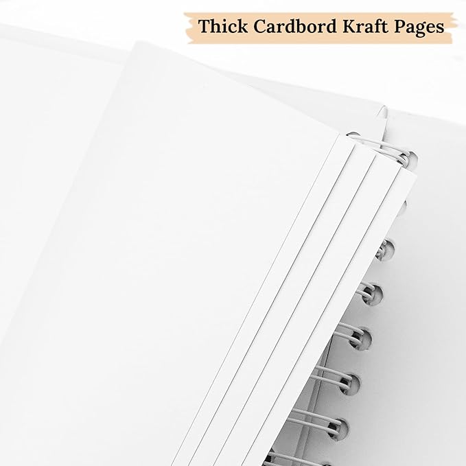 Scrapbook 12x12 Inch DIY Scrapbook Album Hardcover Kraft Paper Scrap Book Photo Albums 100 Pages Perfect for 4x6 / 5x7 / 6x8 Photos Memory Book for Family, Wedding