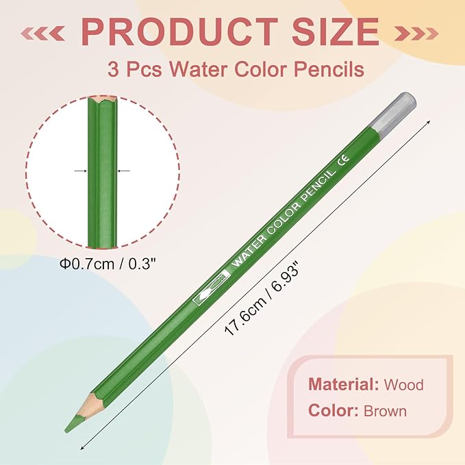 PATIKIL Watercolor Pencils, Brown Color Pencil Set Sketch Coloring Drawing Colored Pencils Bulk Artist Drawing Supplies for Adult Coloring Book Blending, 3 Pcs